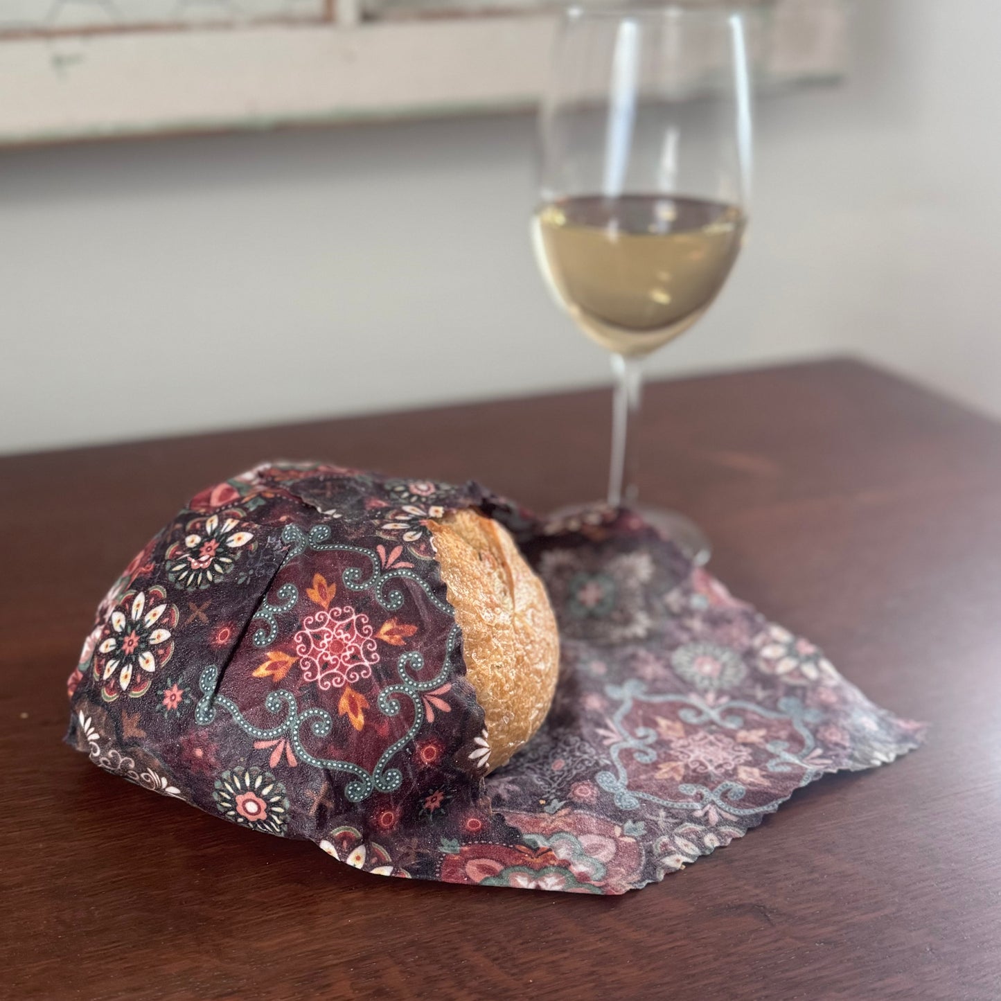 3 Pack Beeswax Wraps | Reusable Food Wraps | "Warm Medallions" pattern