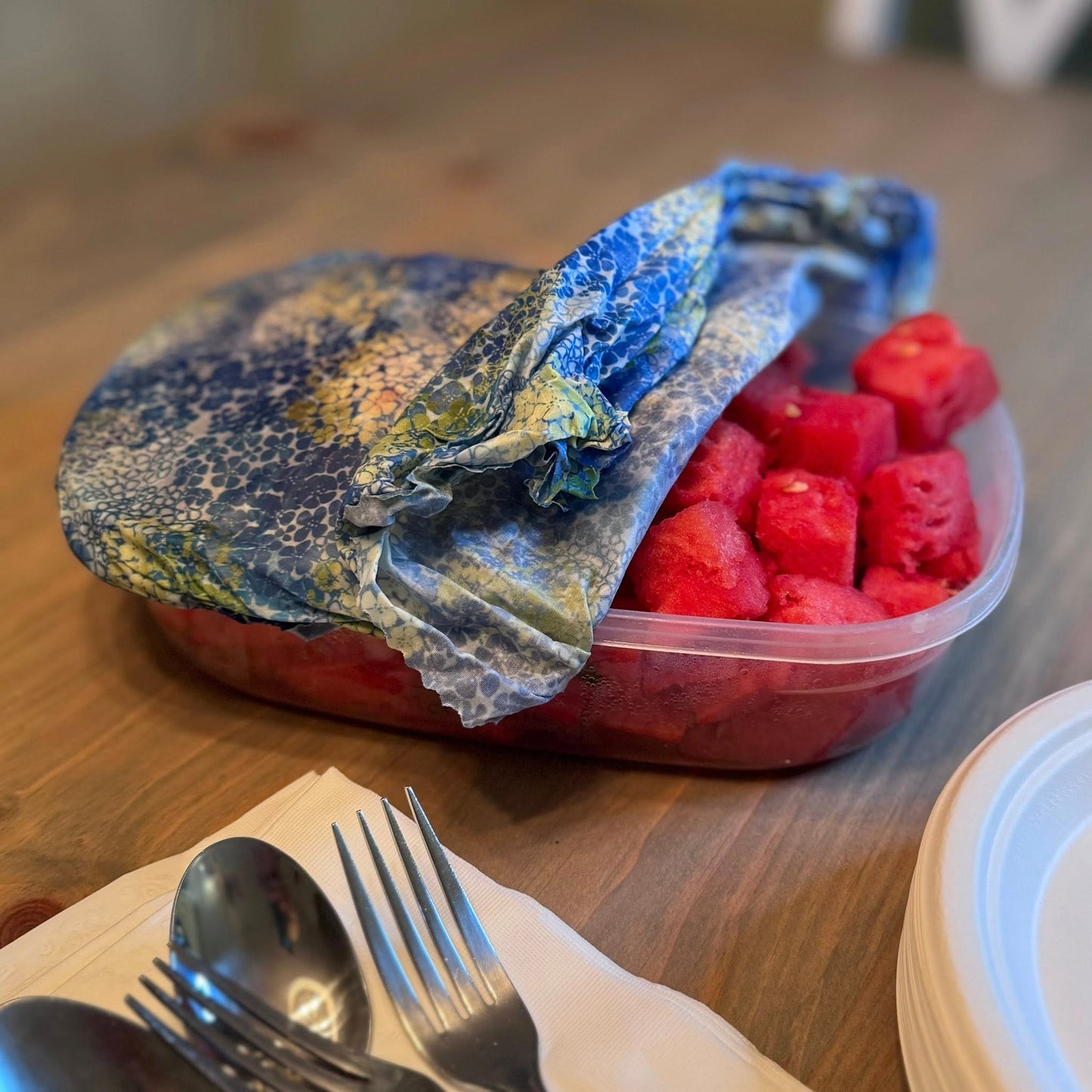 XXL 20"x16" Beeswax Wrap | Bread Bag | Sour Dough | "Hydrangea” pattern