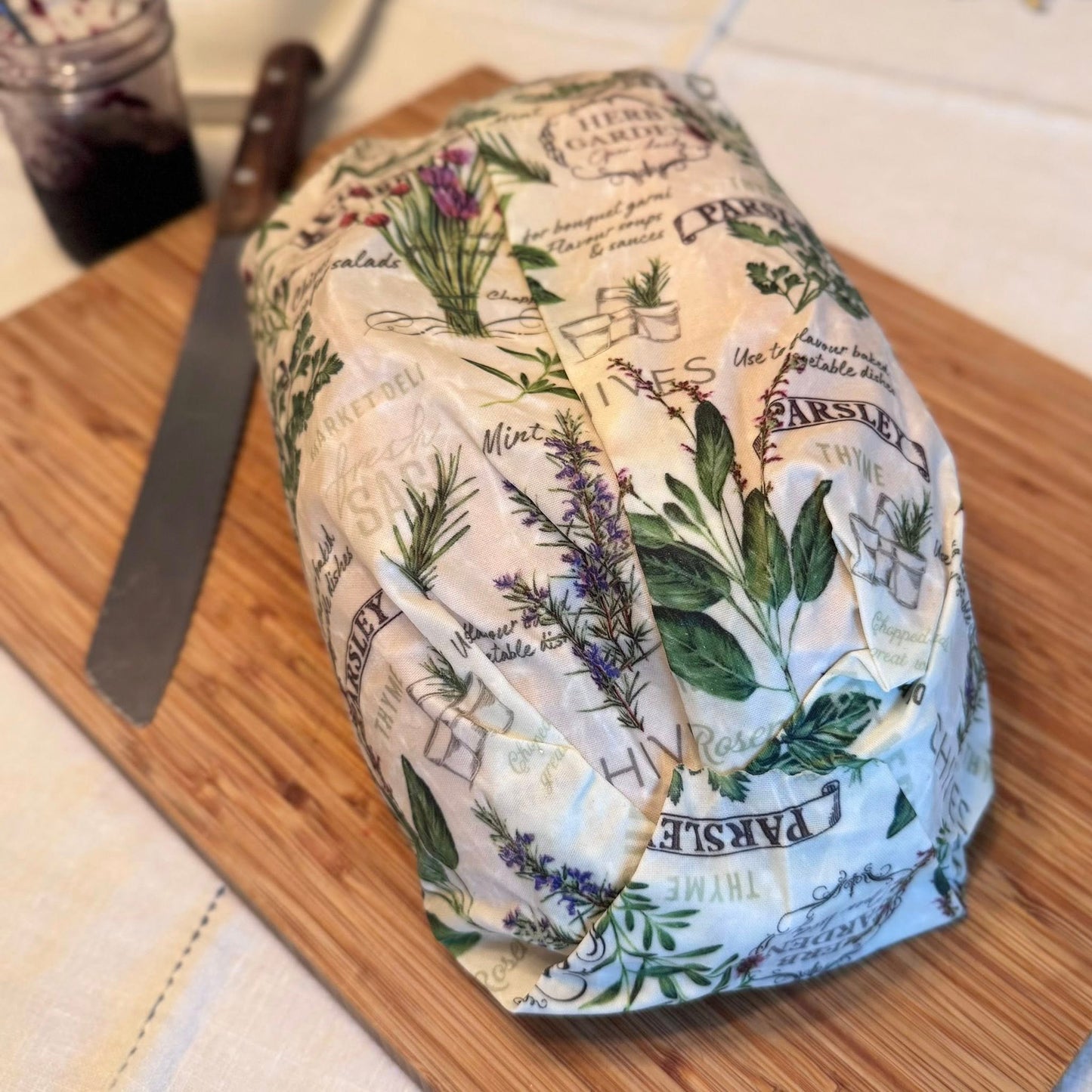 XXL 20"x16" Beeswax Wrap | Bread Bag | Sour Dough | "Hydrangea” pattern