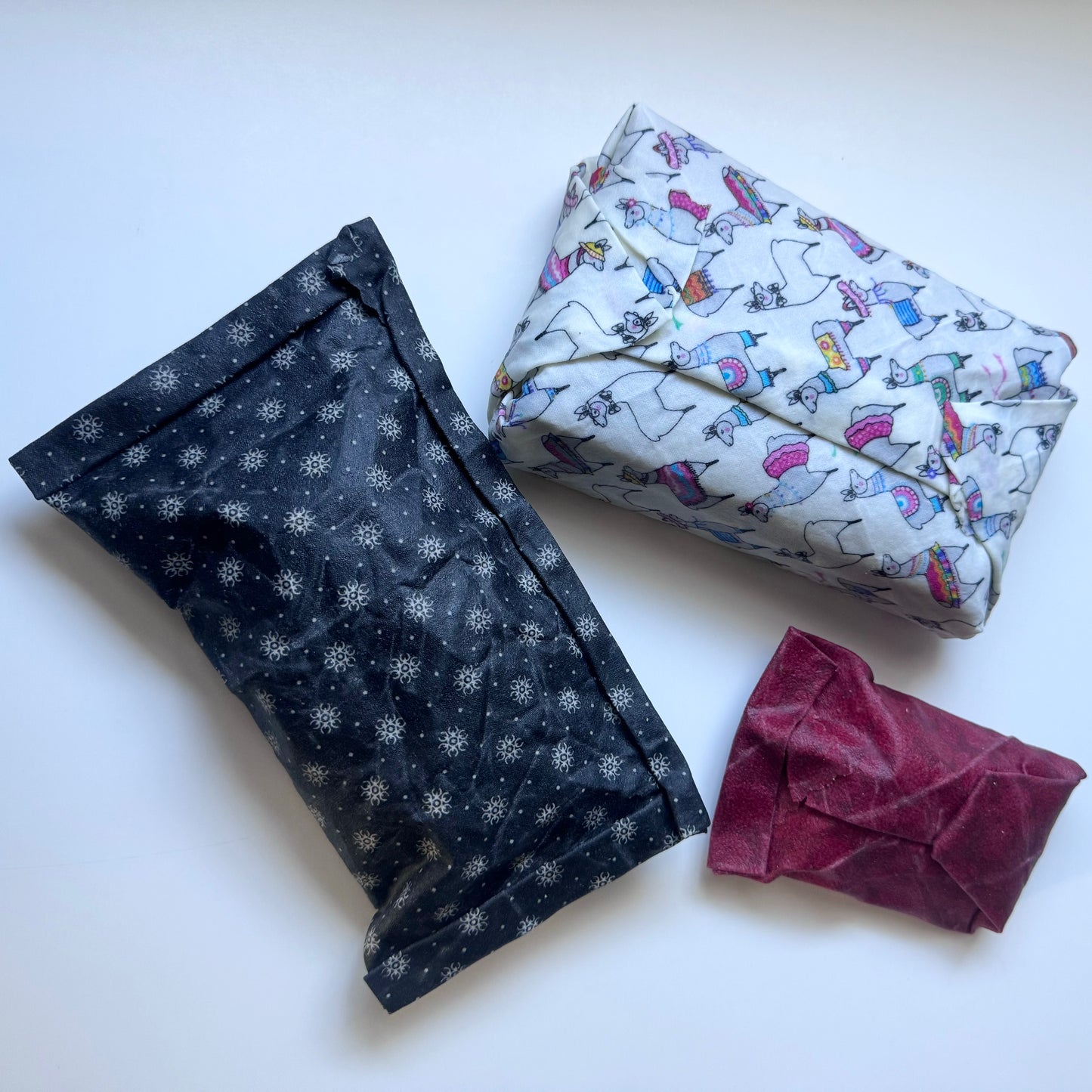 3 Pack Beeswax Wraps | Reusable Food Wraps | "Bee Hives w/ Pink "