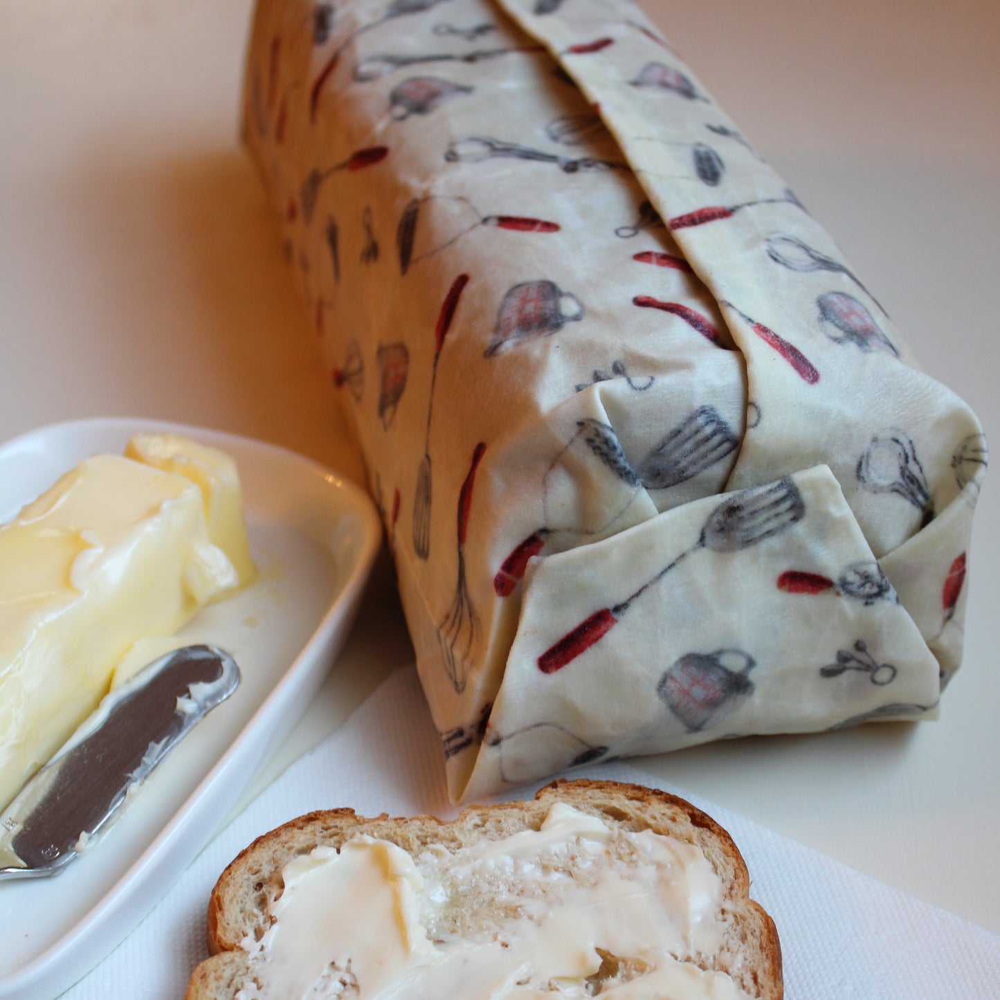 XXL Wrap | 20"x16" | Bread Bag | Sour Dough | "Yellow w/ Daisy"