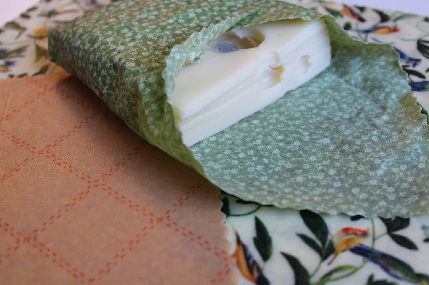 3 Pack Beeswax Wraps | Reusable Food Wraps | "Fantasy Flock" pattern