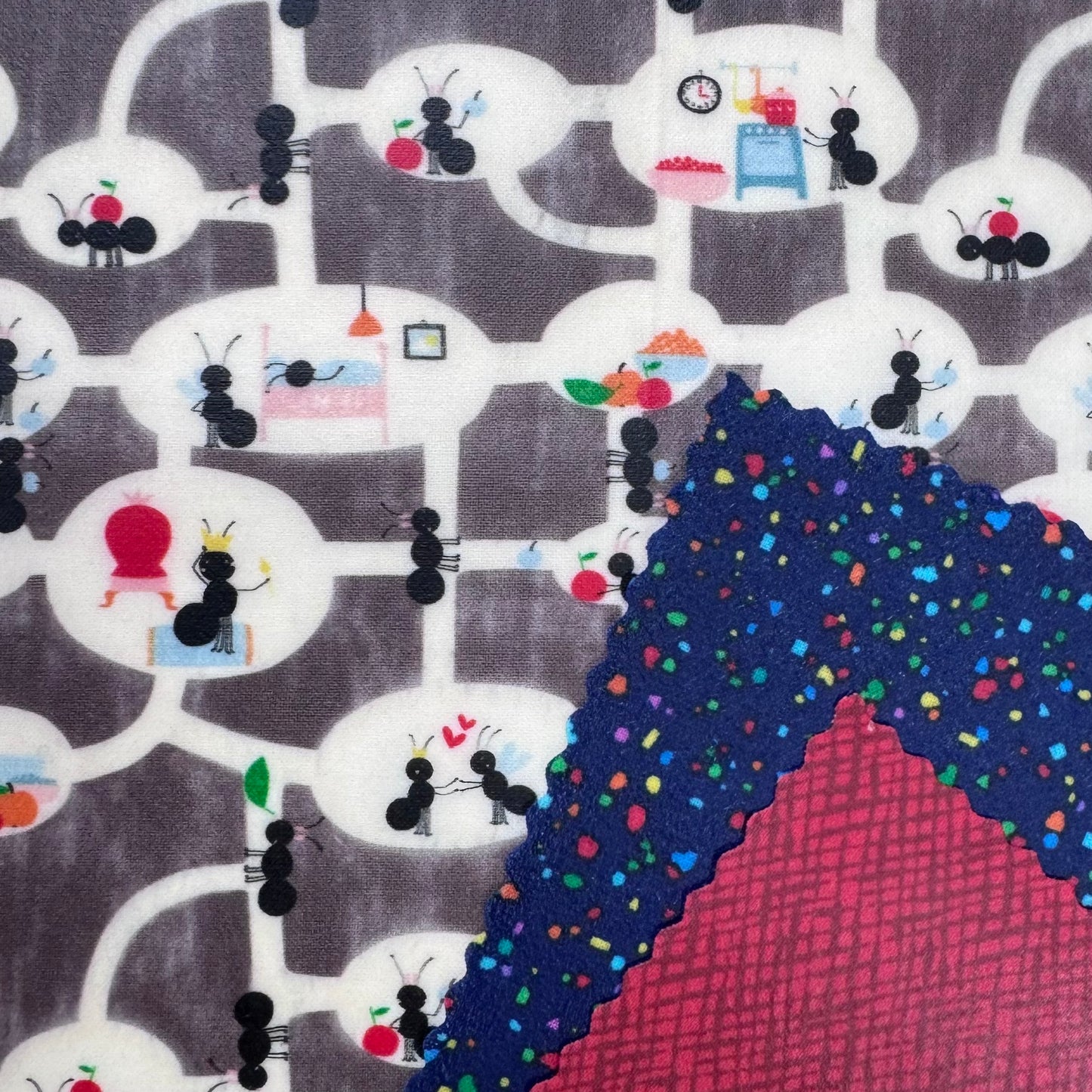 3 Pack Beeswax Wraps | Reusable Food Wraps | "Ant City” pattern