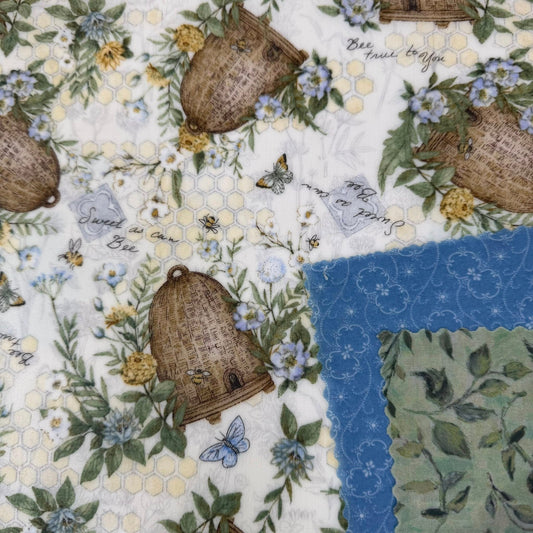 3 Pack Beeswax Wraps | Reusable Food Wraps | "Bees: Sweet as Can Bee" pattern