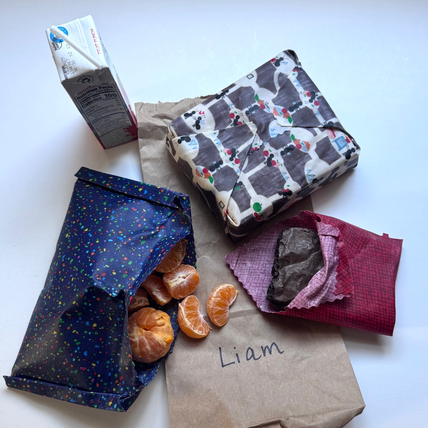 3 Pack Beeswax Wraps | Reusable Food Wraps | "Ant City” pattern