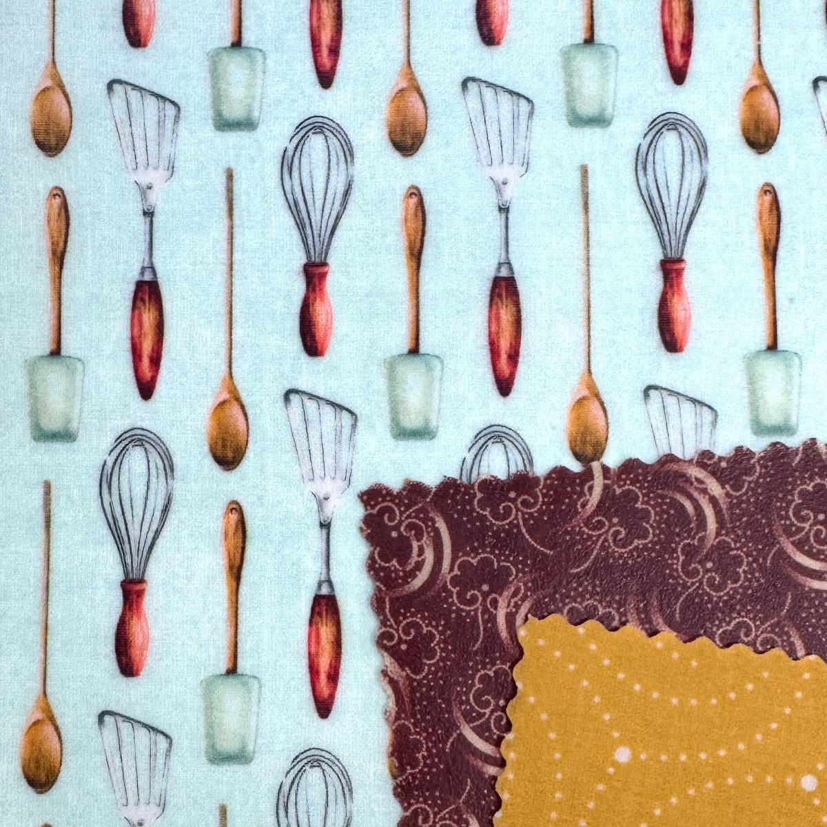 3 Pack Beeswax Wraps | Reusable Food Wraps | "Kitchen: Tools” pattern.
