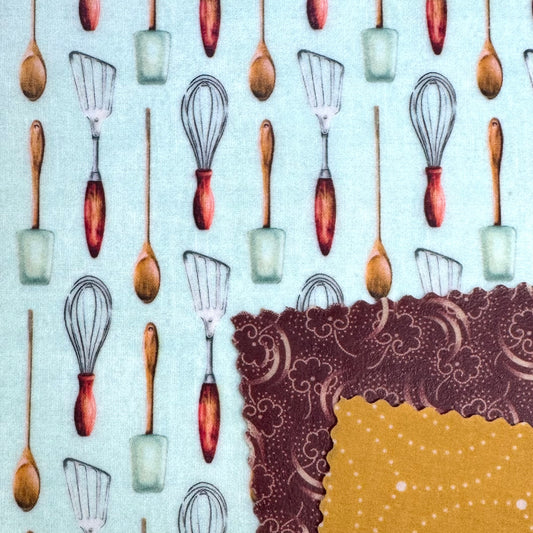 3 Pack Beeswax Wraps | Reusable Food Wraps | "Kitchen: Tools” pattern.