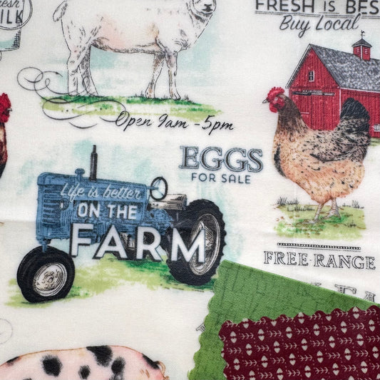 3 Pack Beeswax Wraps | Reusable Food Wraps | "Farm Fresh" pattern