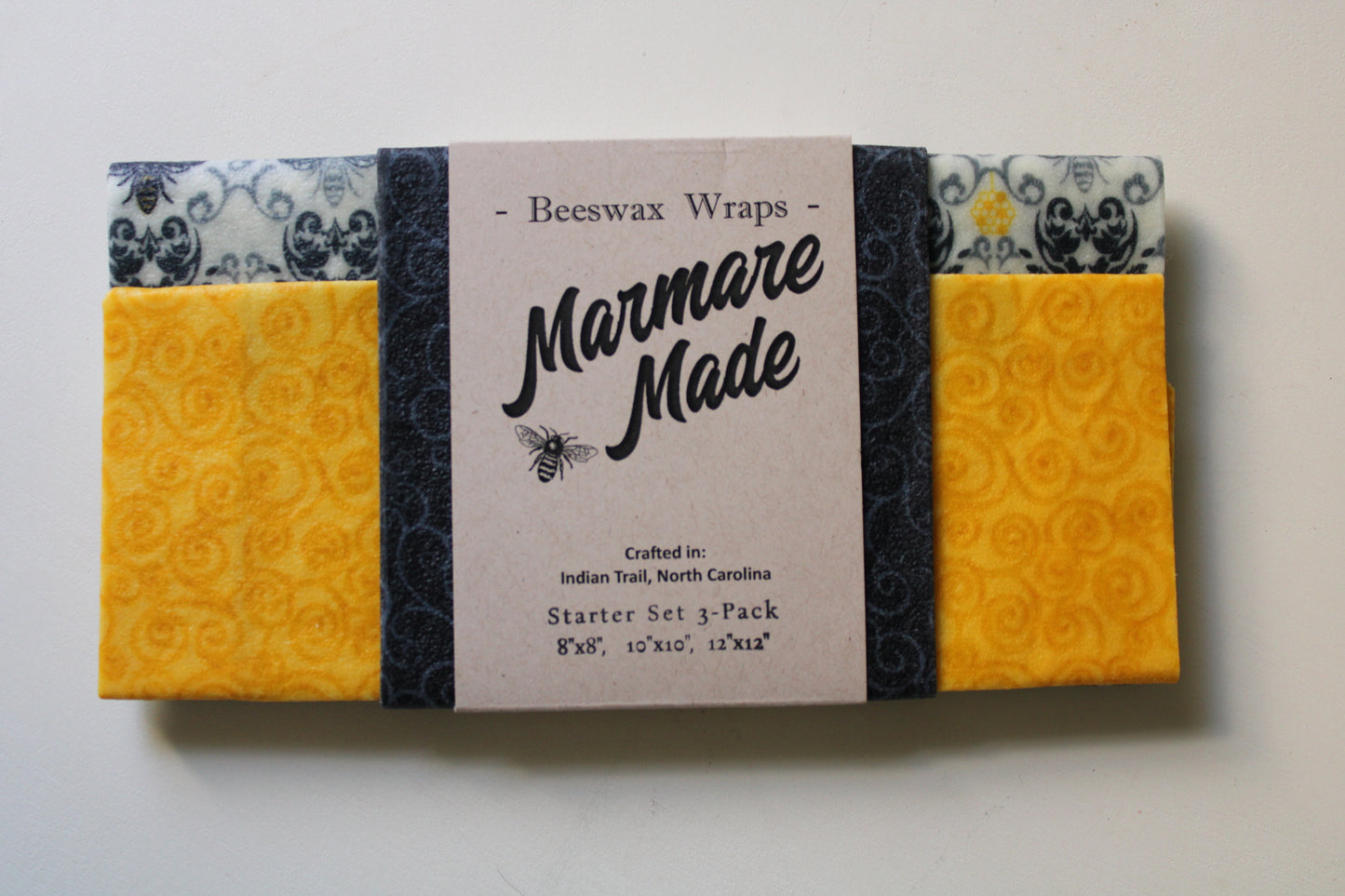 3 Pack Starter Set, "Bee Damask" pattern