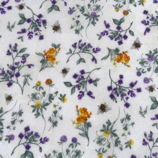 XXL 20"x16" Beeswax Wrap | Bread Bag | Sour Dough | "Bees in Clover” pattern