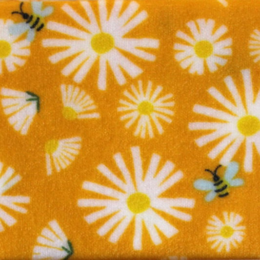 XXL Sour Dough Bread Wrap / Casserole Cover -  "Yellow w/ Daisy"